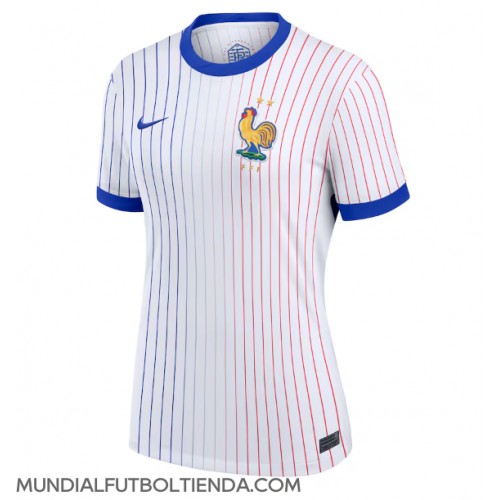 Camiseta Francia Segunda Equipación Replica Eurocopa 2024 para mujer mangas cortas